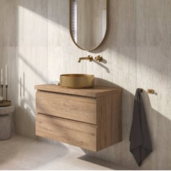 Ben Tendenza badmeubel incl. geborsteld messing waskom 81x46x65,8cm sherwood