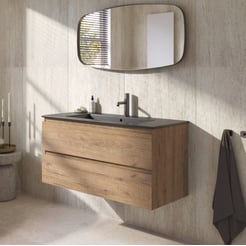 Ben Tendenza badmeubel incl. mat zwarte keramische wastafel 102,7x46x51,5cm sherwood