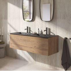 Ben Tendenza badmeubel incl. mat zwarte keramische wastafel 122,7x46cm sherwood
