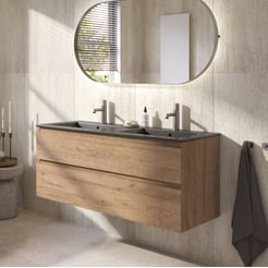Ben Tendenza badmeubel incl. mat zwarte keramische wastafel 122,7x46x61,5cm sherwood