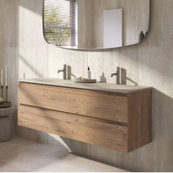 Ben Tendenza badmeubel incl. beton creme wastafel 140,1x45x51,5cm sherwood
