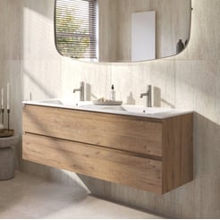 Ben Tendenza badmeubel incl. glans witte keramische wastafel 142,7x46x51,5cm sherwood