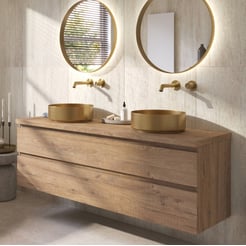 Ben Tendenza badmeubel incl. geborsteld messing waskom 161x46x75,8cm sherwood