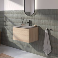 Ben Tendenza badmeubel incl. beton grijze wastafel 60,1x45cm urban oak