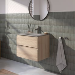 Ben Tendenza badmeubel incl. beton grijze wastafel 60,1x45x61,5cm urban oak