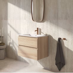Ben Tendenza badmeubel incl. glans witte keramische wastafel 62,7x46x61,5cm urban oak