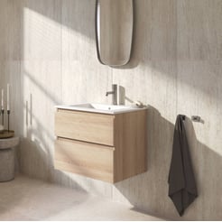 Ben Tendenza badmeubel incl. mat witte keramische wastafel 62,7x46x61,5cm urban oak