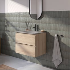 Ben Tendenza badmeubel incl. beton grijze wastafel 60,1x45x51,5cm urban oak