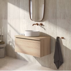 Ben Tendenza badmeubel incl. mineraalmarmeren waskom 81x46cm urban oak