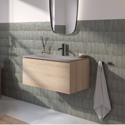 Ben Tendenza badmeubel incl. beton grijze wastafel 80,1x45cm urban oak