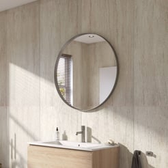Ben Mimas Spiegel Ø 80x4 cm Geborsteld RVS