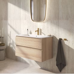 Ben Tendenza badmeubel incl. glans witte keramische wastafel 82,7x46x61,5cm urban oak