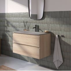 Ben Tendenza badmeubel incl. beton grijze wastafel 80,1x45x51,5cm urban oak