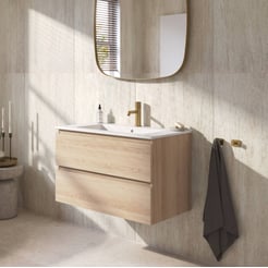 Ben Tendenza badmeubel incl. glans witte keramische wastafel 82,7x46x51,5cm urban oak