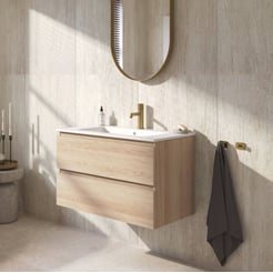 Ben Tendenza badmeubel incl. mat witte keramische wastafel 82,7x46x51,5cm urban oak