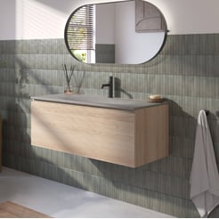 Ben Tendenza badmeubel incl. beton grijze wastafel 100,1x45cm urban oak