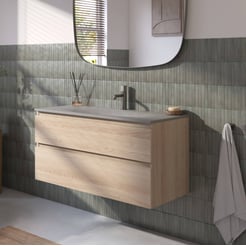 Ben Tendenza badmeubel incl. beton grijze wastafel 100,1x45x61,5cm urban oak