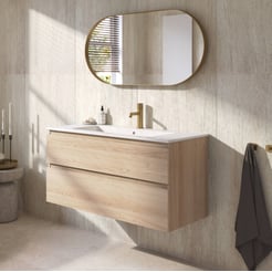 Ben Tendenza badmeubel incl. glans witte keramische wastafel 102,7x46x61,5cm urban oak