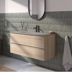 Ben Tendenza badmeubel incl. beton grijze wastafel 100,1x45x51,5cm urban oak