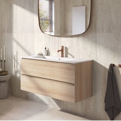 Ben Tendenza badmeubel incl. glans witte keramische wastafel 102,7x46x51,5cm urban oak