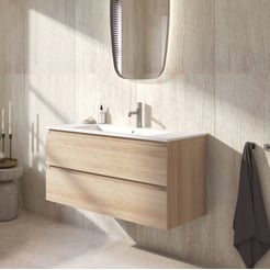 Ben Tendenza badmeubel incl. mat witte keramische wastafel 102,7x46x51,5cm urban oak