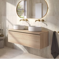 Ben Tendenza badmeubel incl. mineraalmarmeren waskommen 121x46cm urban oak