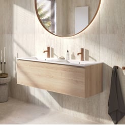 Ben Tendenza badmeubel incl. keramische wastafel glans 122,7x46cm urban oak