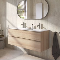 Ben Tendenza badmeubel incl. glans witte keramische wastafel 122,7x46x61,5cm urban oak