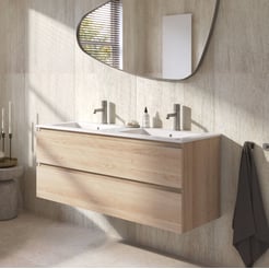 Ben Tendenza badmeubel incl. glans witte keramische wastafel 122,7x46x51,5cm urban oak