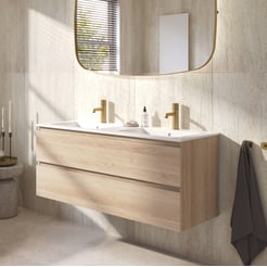 Ben Tendenza badmeubel incl. mat witte keramische wastafel 122,7x46x51,5cm urban oak
