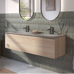 Ben Tendenza badmeubel incl. beton grijze wastafel 140,1x45cm urban oak
