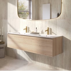 Ben Tendenza badmeubel incl. keramische wastafel glans 142,7x46cm urban oak