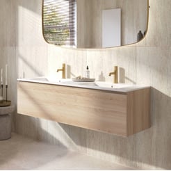 Ben Tendenza badmeubel incl. keramische wastafel mat 142,7x46cm urban oak