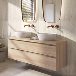 Ben Tendenza badmeubel incl. glans witte waskom 141x46x77,8cm urban oak