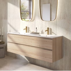 Ben Tendenza badmeubel incl. mat witte keramische wastafel 142,7x46x61,5cm urban oak