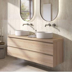 Ben Tendenza badmeubel incl. mineraalmarmeren waskom 141x46x66,8cm urban oak