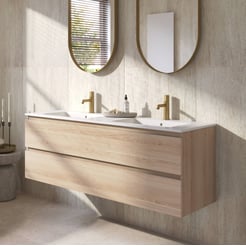 Ben Tendenza badmeubel incl. glans witte keramische wastafel 142,7x46x51,5cm urban oak
