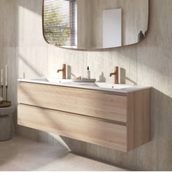 Ben Tendenza badmeubel incl. mat witte keramische wastafel 142,7x46x51,5cm urban oak