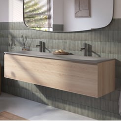 Ben Tendenza badmeubel incl. beton grijze wastafel 160,1x45cm urban oak