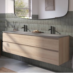 Ben Tendenza badmeubel incl. beton grijze wastafel 160,1x45x61,5cm urban oak