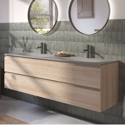 Ben Tendenza badmeubel incl. beton grijze wastafel 160,1x45x51,5cm urban oak