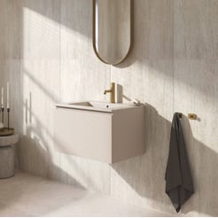 Ben Tendenza badmeubel incl. mat beige keramische wastafel 62,7x46cm zand