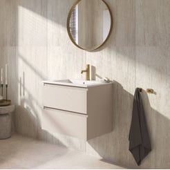 Ben Tendenza badmeubel incl. glans witte keramische wastafel 62,7x46x51,5cm zand