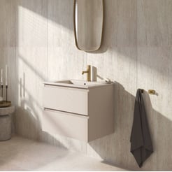 Ben Tendenza badmeubel incl. mat beige keramische wastafel 62,7x46x51,5cm zand