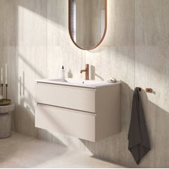 Ben Tendenza badmeubel incl. glans witte keramische wastafel 82,7x46x61,5cm zand