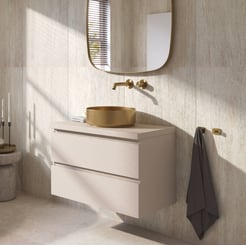 Ben Tendenza badmeubel incl. geborsteld messing waskom 81x46x65,8cm zand