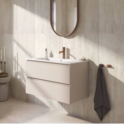 Ben Tendenza badmeubel incl. glans witte keramische wastafel 82,7x46x51,5cm zand