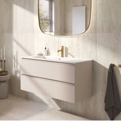 Ben Tendenza badmeubel incl. glans witte keramische wastafel 102,7x46x51,5cm zand