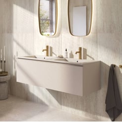 Ben Tendenza badmeubel incl. mat beige keramische wastafel 122,7x46cm zand