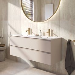 Ben Tendenza badmeubel incl. glans witte keramische wastafel 122,7x46x51,5cm zand
